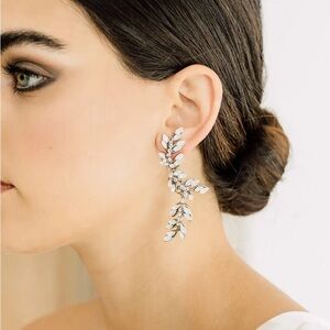 Maria Elena | “Vivacious” Chic Silver Leaf Earrings